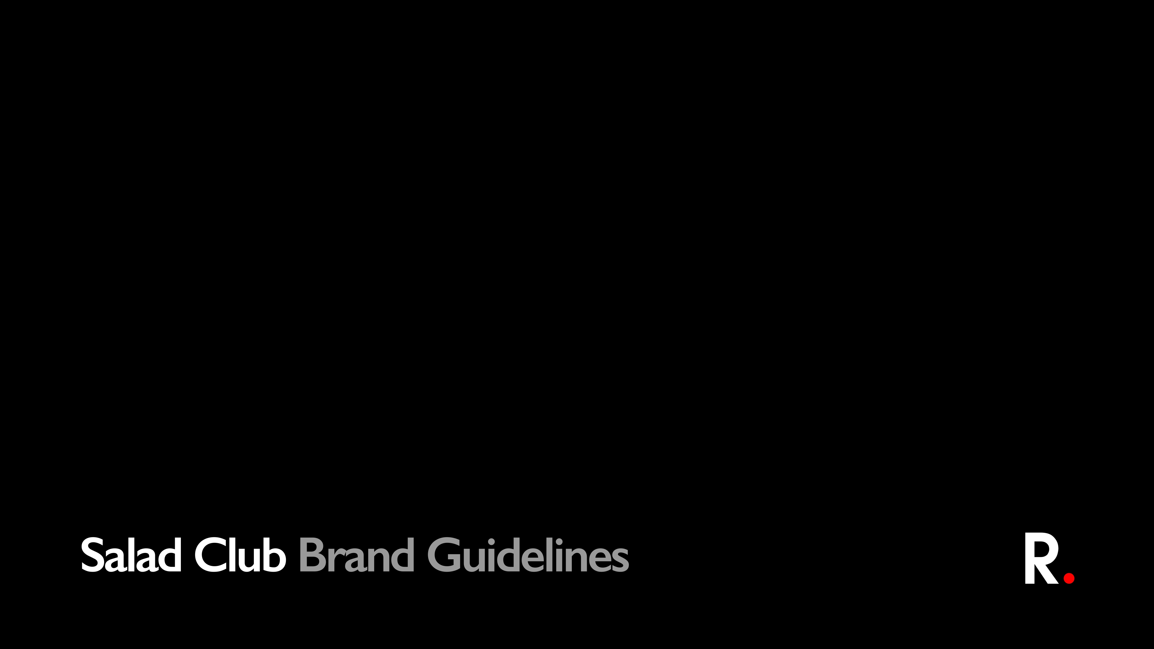 Salad Club brand guidelines — cover