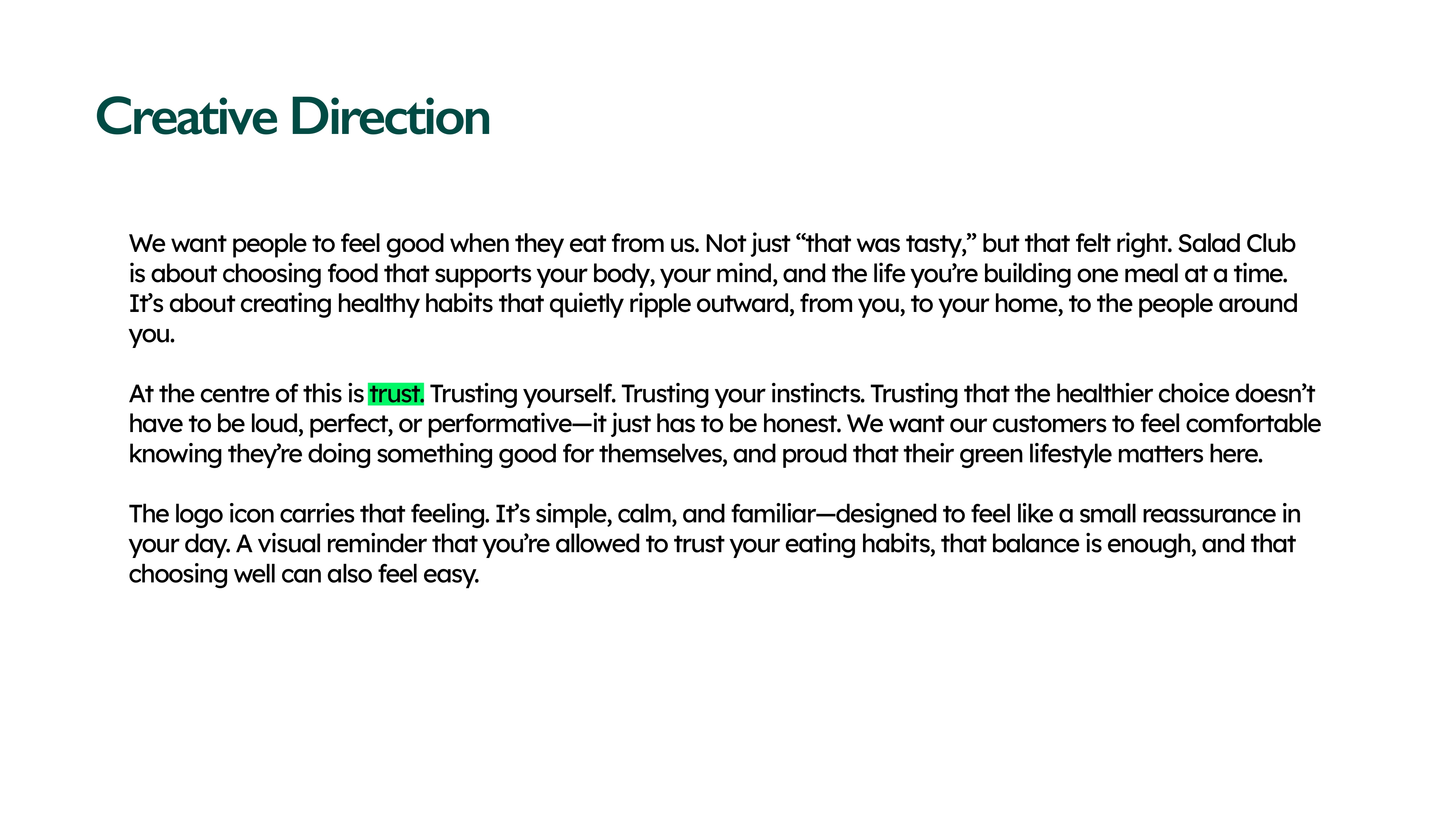 Salad Club brand guidelines — page 2