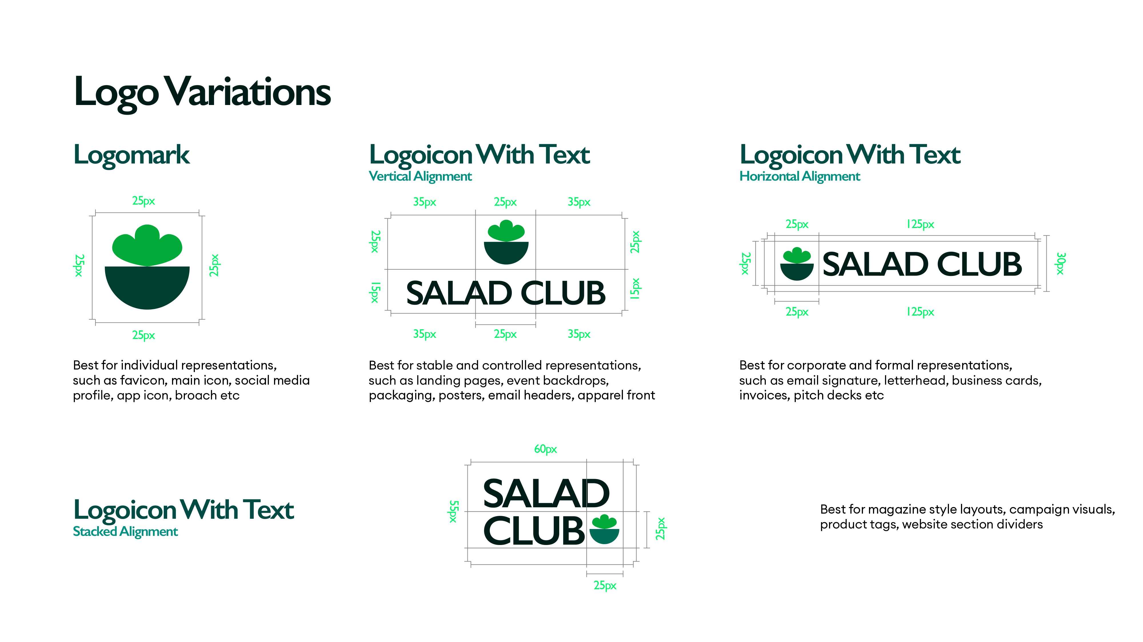 Salad Club brand guidelines — page 9